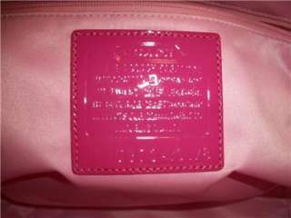 COACH 13178 LEAH Pink Embossed Patent Leather Tote Handbag Shoulder 