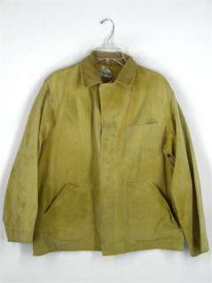 Vtg 40s HINSON Garments USA Tin Cloth Hunting Work Wear Canvas Jacket 