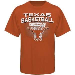  NCAA Texas Longhorns Burnt Orange Distressed Net T shirt 