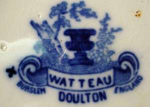 ROYAL DOULTON china WATTEAU flow blue Soup TUREEN BASE only  
