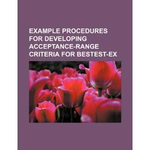  Example procedures for developing acceptance range criteria 