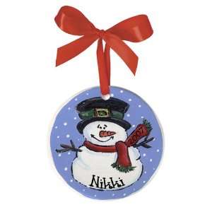  hand painted snowman christmas ornament
