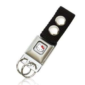   White Logo Seatbelt Buckle Key Chain, Official Licensed Automotive