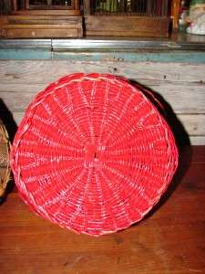 Vintage Lot Of 6 Wicker Baskets Red Neat Styles  