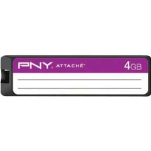  PNY 4GB Label Attache USB 2.0 Flash Drive   Purple   P 