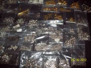 HUGE JEWELRY MAKING SUPPLIES LOT, ALL HEAVY METALS, SILVER & GOLDTONE 