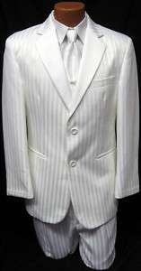White Fubu 2 Button Tuxedo Package Prom Wedding 48R  