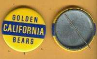 OLD 1960s CALIFORNIA GOLDEN BEARS PINBACK BUTTON VINTAGE Unsold Stock 