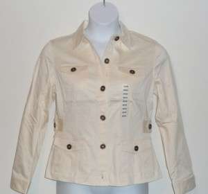 JONES NEW YORK Womens L/S Stretch Button Jacket IVORY M  
