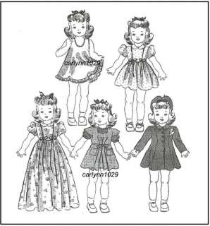 Vintage 1940s 18 Dolls Dress/Coat/Hat Patterns  