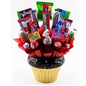 Candy Cupcake   Ceramic Cupcake and Candy Bouquet  Grocery 