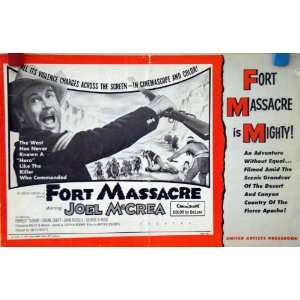 Fort Massacre Vintage 1958 Pressbook with Joel McCrea, Forrest Tucker