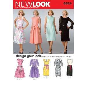  New Look Sewing Pattern 6824 Misses Dresses, Size A (8 10 