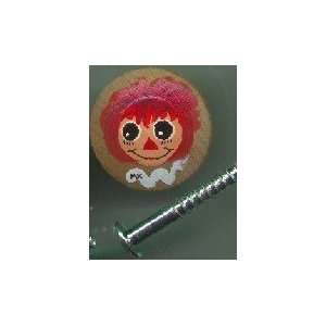  Raggedy Ann Drawer Pull Large  White Porcelain OR Wood 