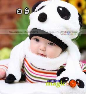 New Cute Panda Style Baby Kids Hat And Scarf Two Sets #WHAT015  