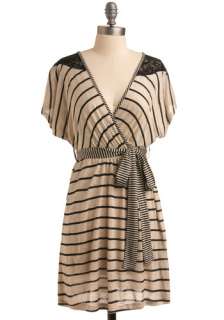 Aim for Perfection Dress   Cream, Stripes, Lace, Casual, A line, Short 