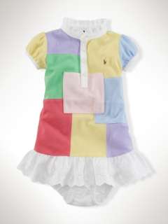 Patchwork Polo Dress   Infant Girls Dresses & Rompers   RalphLauren 
