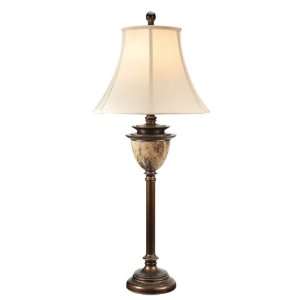  Pack of 2 Elegant Faux Marble Base Table Buffet Lamps 