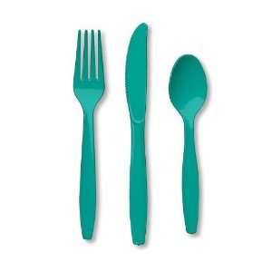  Tropical Teal Plastic Cutlery   Assorted