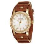 Axcent Remix Ladies Watch with Brown Band and Crystal Bezel