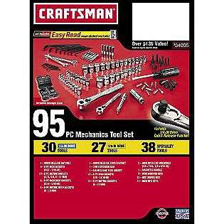 95 pc. Mechanics Tool Set with Easy To Read Sockets  Craftsman Tools 