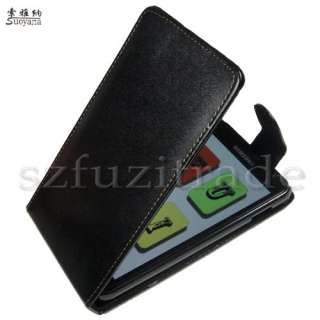 Black Filp Leather Case Cover Skin Pouch For Samsung i9220 Galaxy Note 