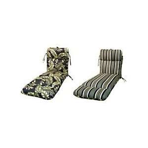 Kona Reversible Floral/stripe Chaise Lounge Cushion Patio 