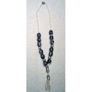 Worry Beads   Komboloi, Black White with Silver  Grocery 