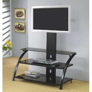  Black LCD / Plasma Flat Panel TV Stand with Bracket 