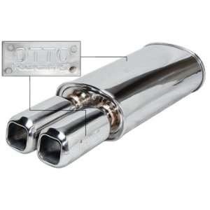 OTTO Racing Stainless Steel Rolled Dual Angled Tip Performance Muffler