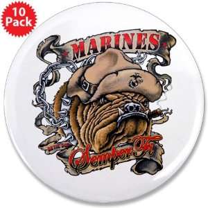  3.5 Button (10 Pack) US Marines Semper Fi Devil Dog 