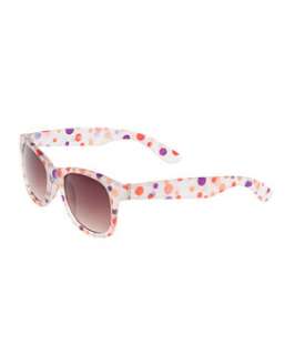 White Pattern (White) Spotty Retro Sunglasses  240481519  New Look