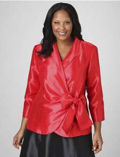 Shantung Side Wrap Shirt  Catherines