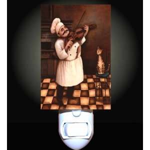  Chef with Violin and Cat Decorative Night Light