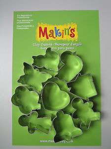Clay Cutters, 9 piece set, everyday shapes,use on polymer, metal clay 