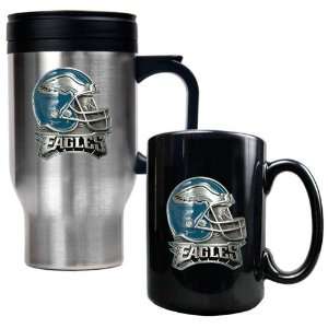 Philadelphia Eagles NFL Travel Mug & Ceramic Mug Set   Helmet logo