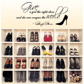 Marilyn Monroe Give A Girl Shoes.Conquer the World Quote Wall Decal 