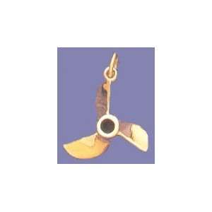   Gold 20MM 3 Bladed Speed Propeller Nautical Pendant