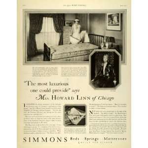 1927 Ad Simmons Co. Beds Mattress Mrs. Howard Linn IL 