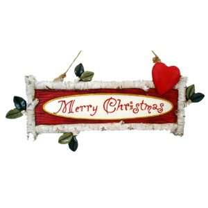 Kurt Adler 10 1/2 Inch Resin Birch Twig Merry Christmas Sign  