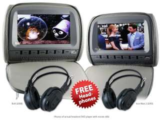 HD Headrest Car DVD Player Rear Monitor Pillow + Wireless 