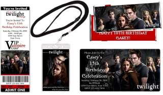 Twilight New Moon Eclipse Birthday Party Invitations  