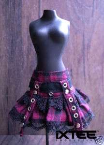 BM#04] Blythe Gothic Punk Lolita Lace Skirt (Red/Blk)  