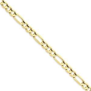  10k Yellow Gold 7 inch 6.00 mm Figaro Chain Bracelet in 