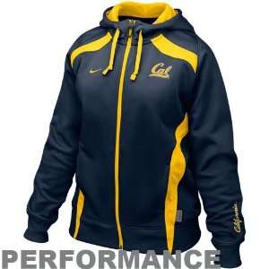 Nike Cal Golden Bears Ladies Navy Blue Power Full Zip Performance 