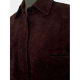 WESTERN Vintage Rawhide Suede Leather Duster Coat Dress M  