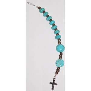 Anglican/Christian Prayer Beads Pocket Sized/Keychain Turquoise Beads 