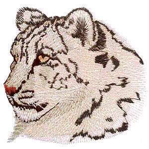 Rare Snow Leopard Head Big Wild Cat Iron on Patch  