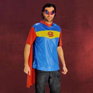Super Hero (Superman?)Fun Shirt mit Cape, lustiges Superhelden T Shirt 