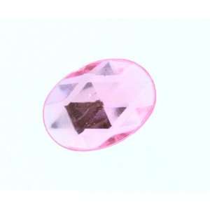  18mm Oval Acrylic Faceted Gem Rhinestone in Pink   10 